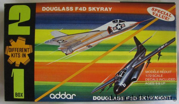 Addar F3D Skyknight and F4D Skyray - 2 in 1 (Ex-Aurora / Comet), 901 plastic model kit